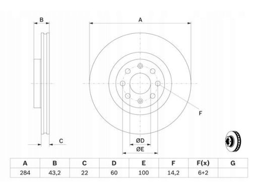 0 986 479 B90 Tarcza Hamulcowa Bosch
