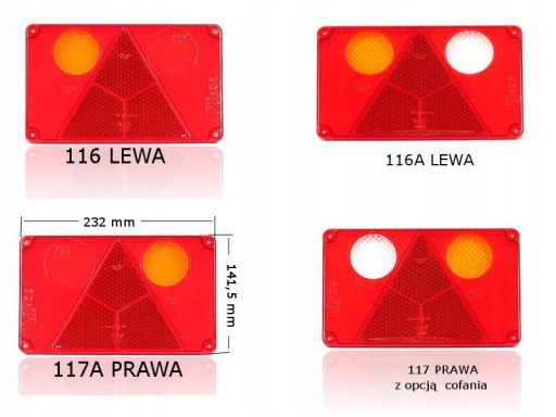116A Szkło Lampy Świateł Tylnych 116A W21L Waś
