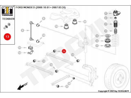 Ted68470 Śruba Wahacza Poprzecznego Ted-Gum