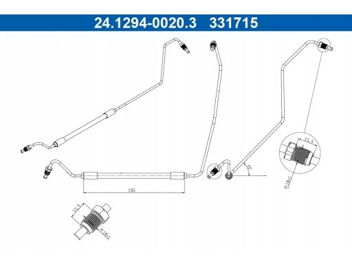 24.1294-0020.3 Przewód Hamulcowy Elastyczny Ate