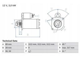 0 986 019 020 Rozrusznik 0 986 019 020 Bosch