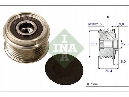 535 0060 10 Sprzęgło Jednokierunkowe Alternatora Ina