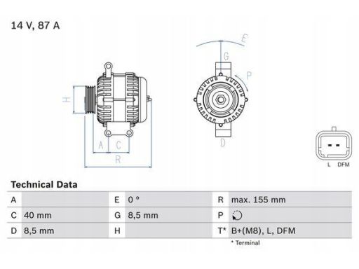 0 986 042 720 Alternator 0 986 042 720 Bosch