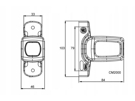 2053L Światło Obrysowe 2053L W62 Logo Waś