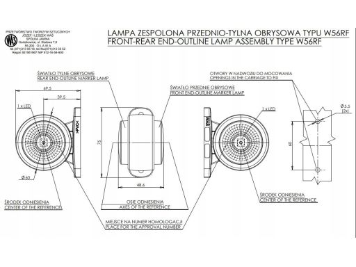 518 Światło Obrysowe 518 W56Rf Waś
