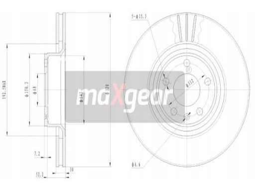 19-1838Sport Tarcza Ham. Vw P. A6 04- 321Mm Nawiercan Maxgear
