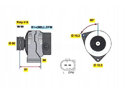 0 986 047 550 Alternator 0 986 047 550 Bosch