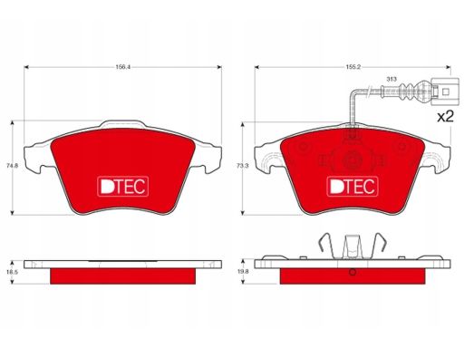 Gdb1651Dte Klocek Hamulcowy Kpl. Trw