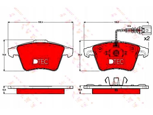 Gdb1651Dte Klocek Hamulcowy Kpl. Trw