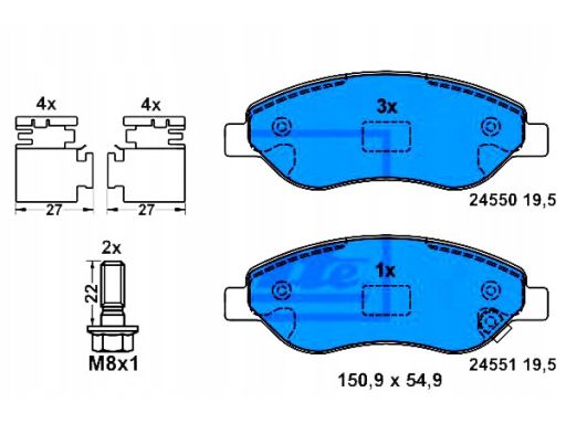 13.0460-3841.2 Klocek Hamulcowy Kpl. Ate