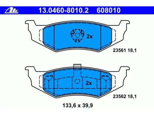 13.0460-8010.2 Klocek Hamulcowy Kpl. Ate