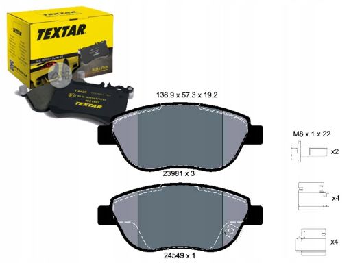 2398101 Klocek Hamulcowy Kpl. Textar