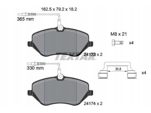 2413301 Klocek Hamulcowy Kpl. Textar