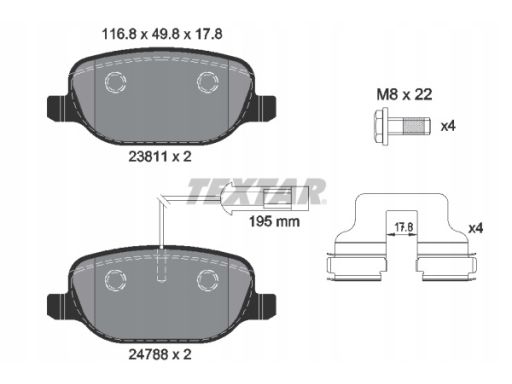 2381101 Klocek Hamulcowy Kpl. Textar