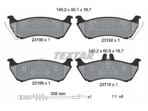 2319002 Klocek Hamulcowy Kpl. Textar