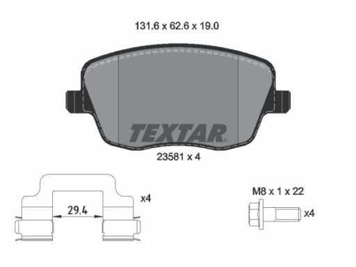 2358101 Klocek Hamulcowy Kpl. Textar
