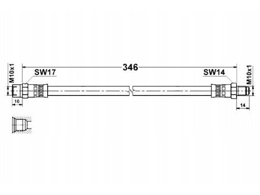 24.5101-0346.3 Przewód Hamulcowy Elastyczny Ate