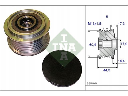 535 0207 10 Sprzęgło Jednokierunkowe Alternatora Ina