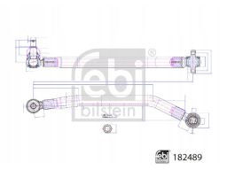 Fe182489 Drążek Reakcyjny Przód Pasuje Do: Daf Cf, Xf 106, Xf Ii, Xg,