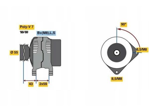 0 986 081 220 Alternator Bosch