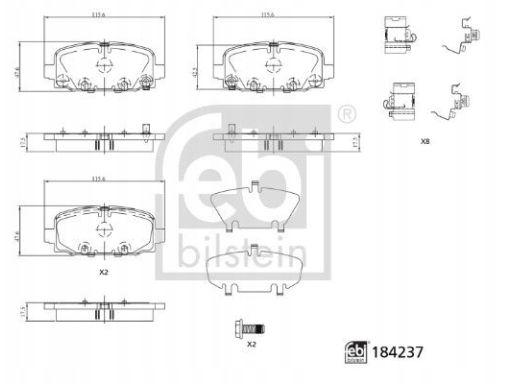 Fe184237 Klocek Hamulcowy Kpl. Tył , Pasuje Do: Jeep Compass 1.4-2.4