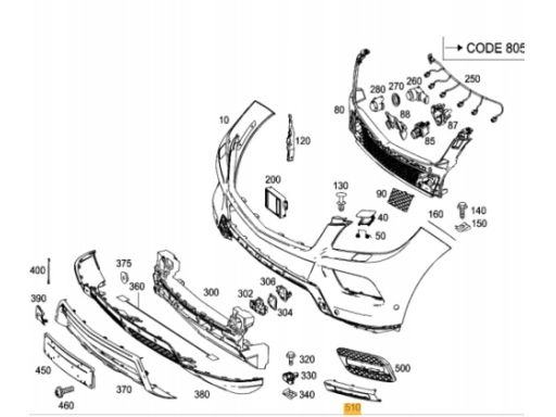 Ramka obudowa chrom halogenu Mercedes W166 ML L P A1668850774 A1668850