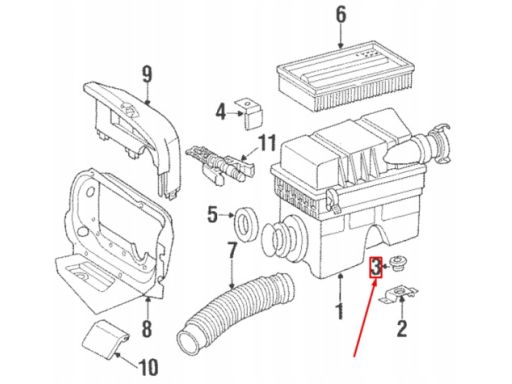 Wspornik obudowa filtra powietrza Mercedes R171