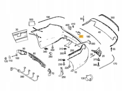 Zaślepka haka zderzaka Mercedes W207 E class A2078850223