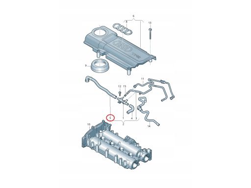 Przewód odpowietrzający Vw Bora Eos Golf Jetta 03C103493AM