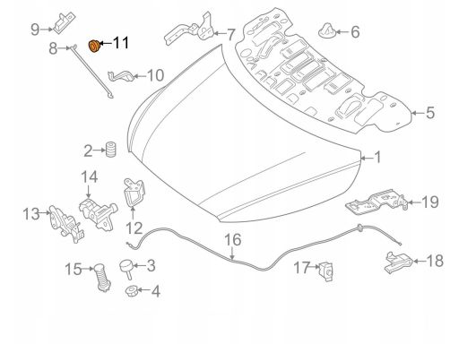 Mocowanie podpory maski Mercedes W447 W448 W636