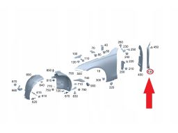 Lewa Osłona Uszczelka Błotnika Mercedes W223 S klasa A2238890000