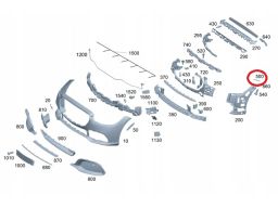 Lewy Ślizg Mocowanie Zderzaka przód Mercedes W223 S Klasa A2238852800