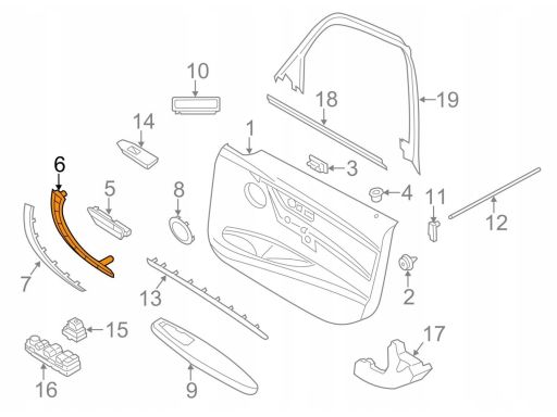Uchwyt wewnętrzny drzwi przód LEWY BMW 4 F32 nowy 51417279311