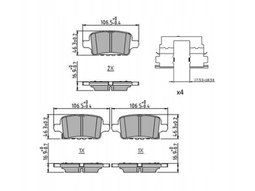 Klocek Hamulcowy Kpl. Klocek Hamulcowy Kpl. Tył , Pasuje Do: Opel Insi
