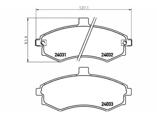 2403101 Klocek Hamulcowy Kpl. Przód , Pasuje Do: Hyundai Elantra Iii,