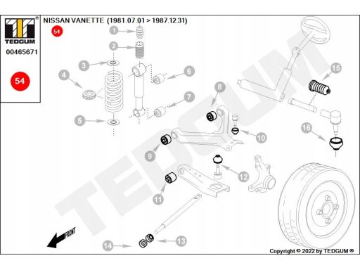 00465671 Silentblock Wahacza Przód Z Tyłu L/P Pasuje Do: Nissan Serena