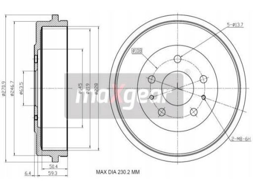 19-3205 Bęben Ham. Ford T. Focus 04- Maxgear