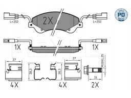 025 244 8518/Pd Klocek Hamulcowy Kpl. Przód , Pasuje Do: Ford Transit,