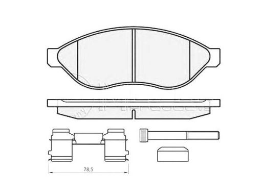 025 244 6819/W2 Klocek Hamulcowy Kpl. Przód (Z Podkładką Wytłumiającą)