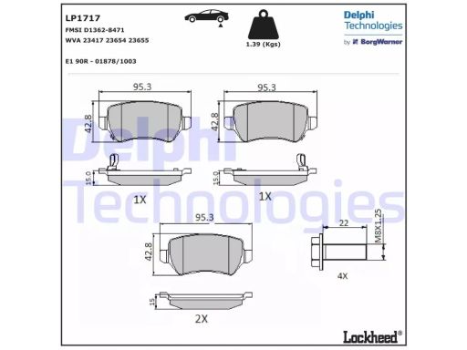 Klocek Hamulcowy Kpl. Lp1717