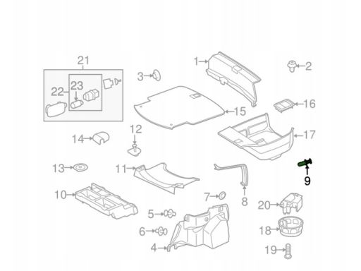 Spinka kołek mocowanie rynny Mercedes W243 W247