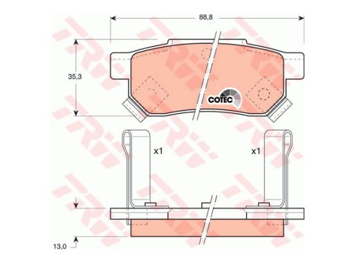 Klocek Hamulcowy Kpl. Gdb499