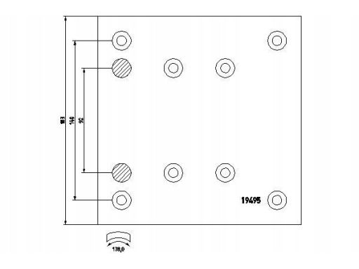 Zestaw Okładzin Szczęk Hamulcowych 1949504