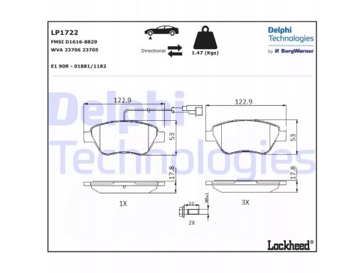 Klocek Hamulcowy Kpl. Lp1722