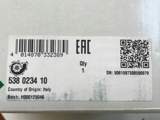 Pompa Cieczy Chłodzącej 538 0234 10