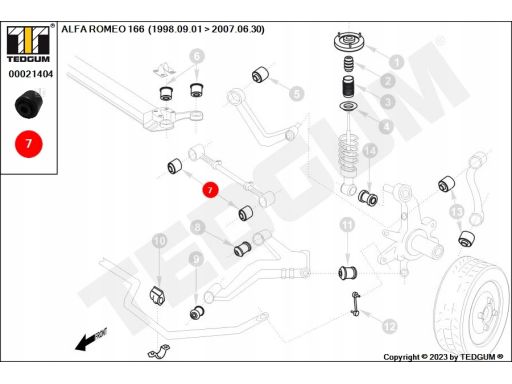 Silentblock Wahacza 00021404