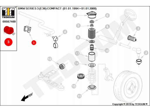 Silentblock Wahacza 00087469