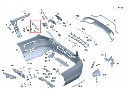 Ślizg mocowanie zderzaka tył prawy Mercedes W205 C klasa A2058800603