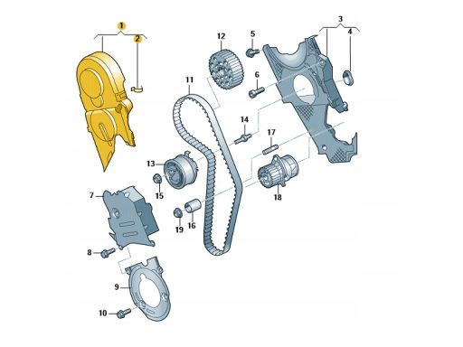 Osłona rozrządu zębatego Volkswagen Audi Seat Skoda 2.0 TDI 045109107F