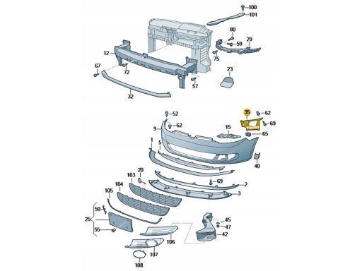 Lewa Kierownica Powietrza Chłodnicy Volkswagen Golf 6 R 5K0807723F